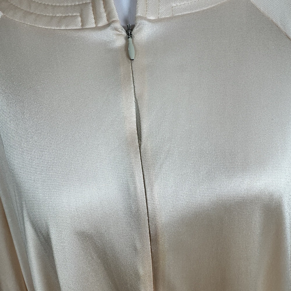 Vintage Vanity Fair Peach Nylon Zip Front House Coat Robe Lounge Dress Size L - Picture 11 of 13